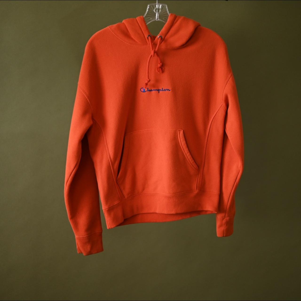 Champion Women's Orange Hoodie | Depop