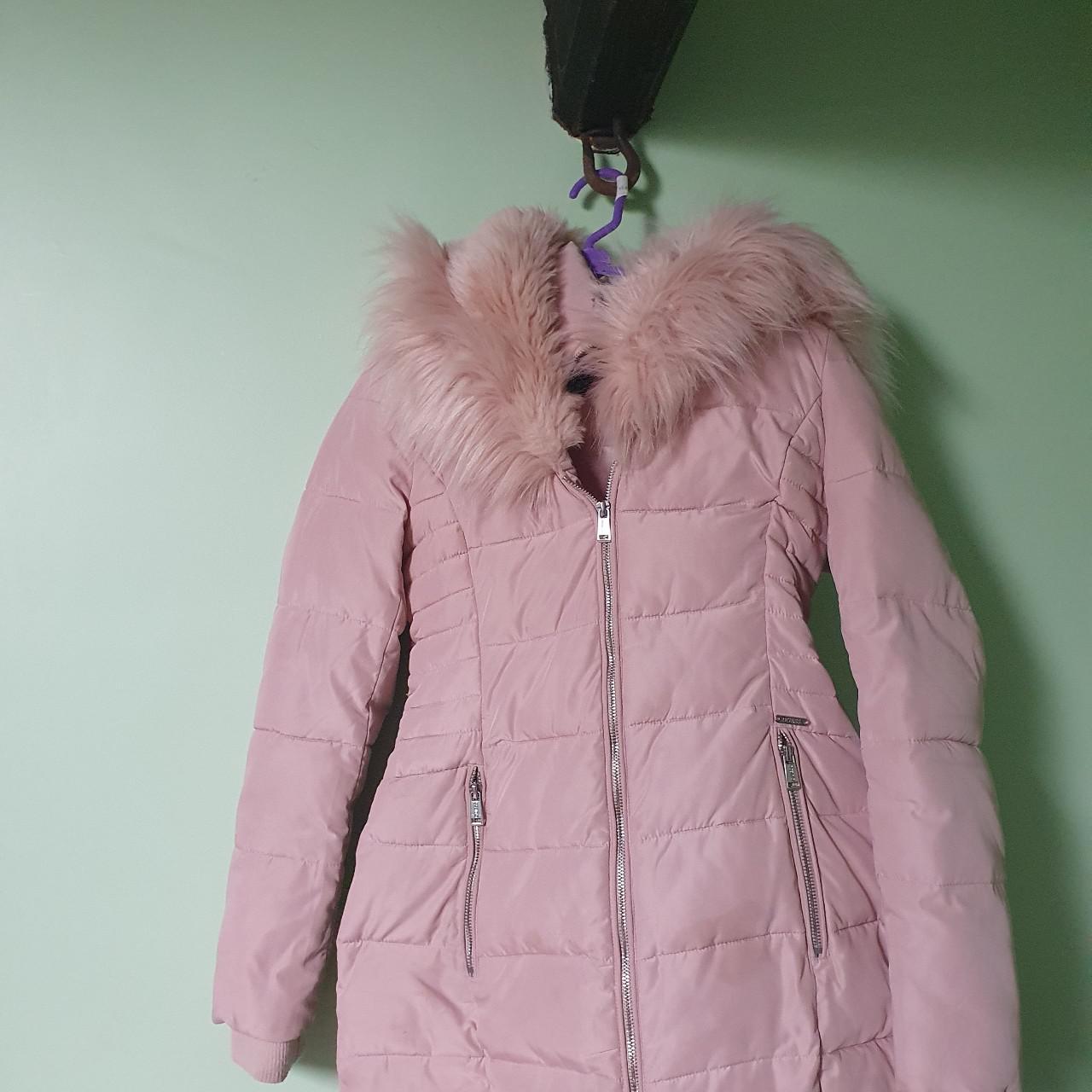 guess pink winter coat