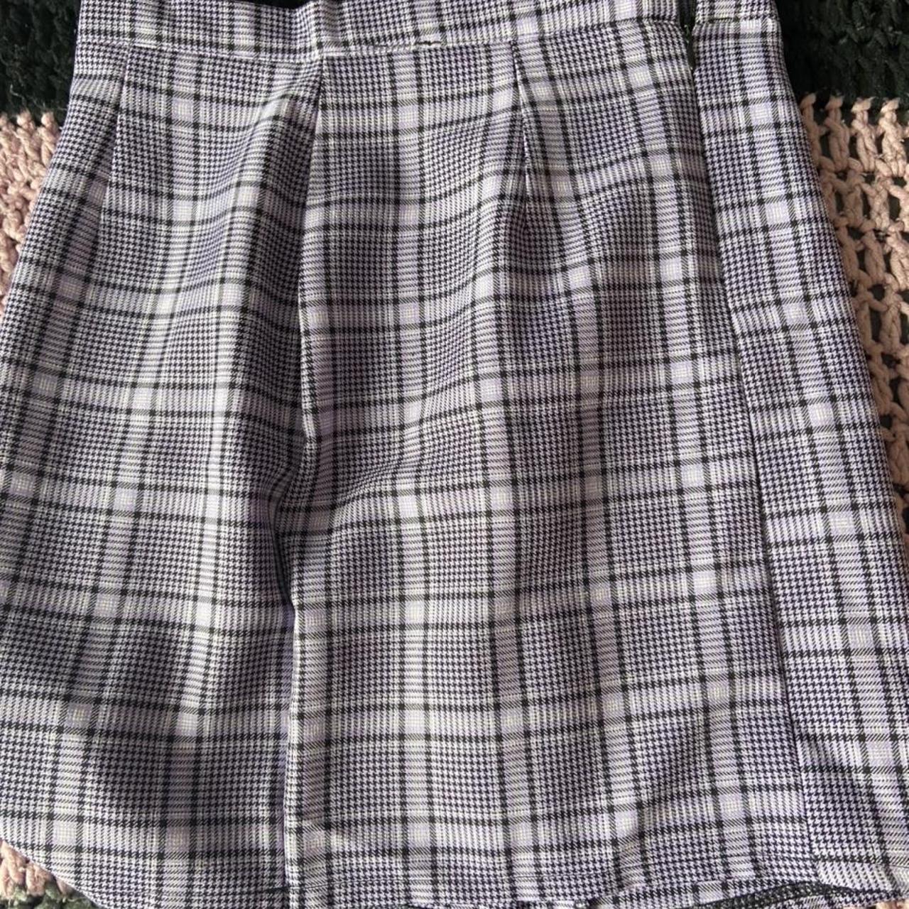 purple & black plaid bodycon skirt