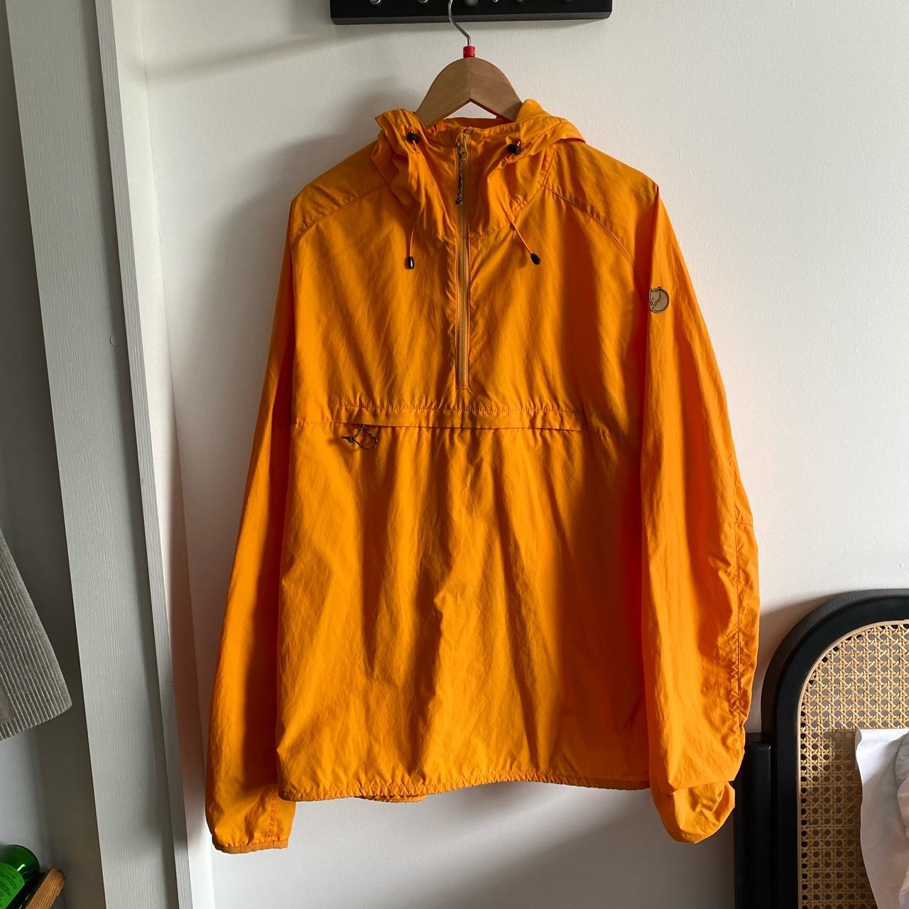 ORANGE LARGE FJALL RAVEN WATERPROOF JACKET. IN GREAT... Depop