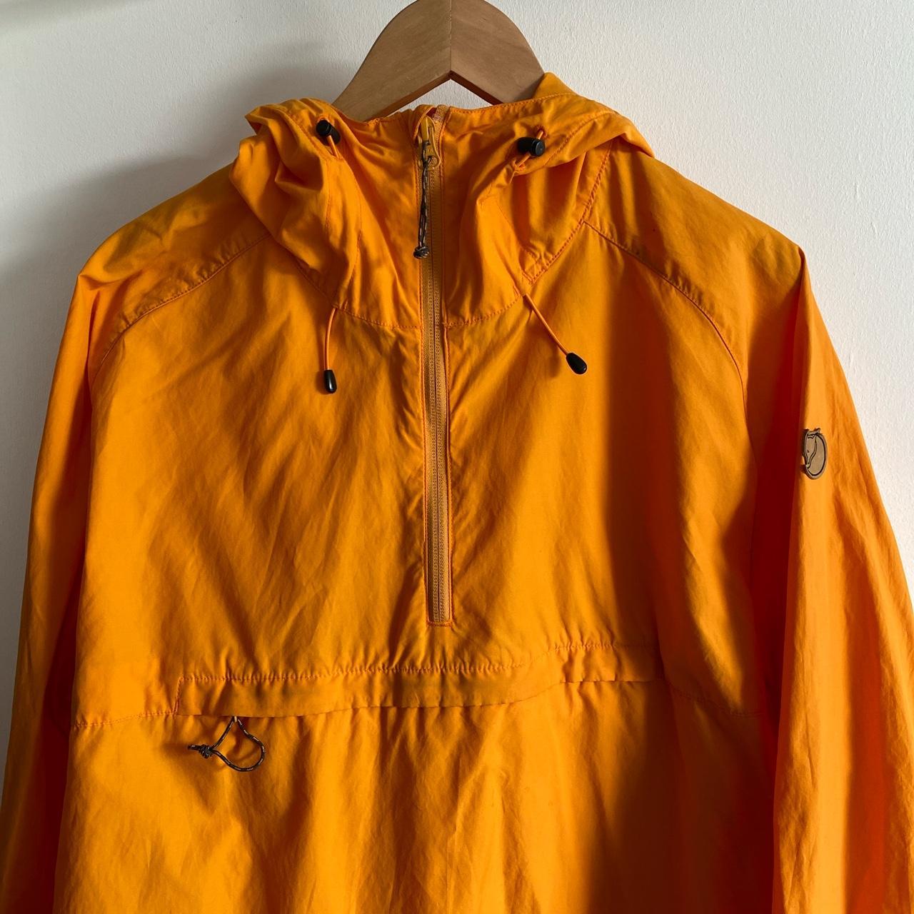 ORANGE LARGE FJALL RAVEN WATERPROOF JACKET. IN GREAT... Depop