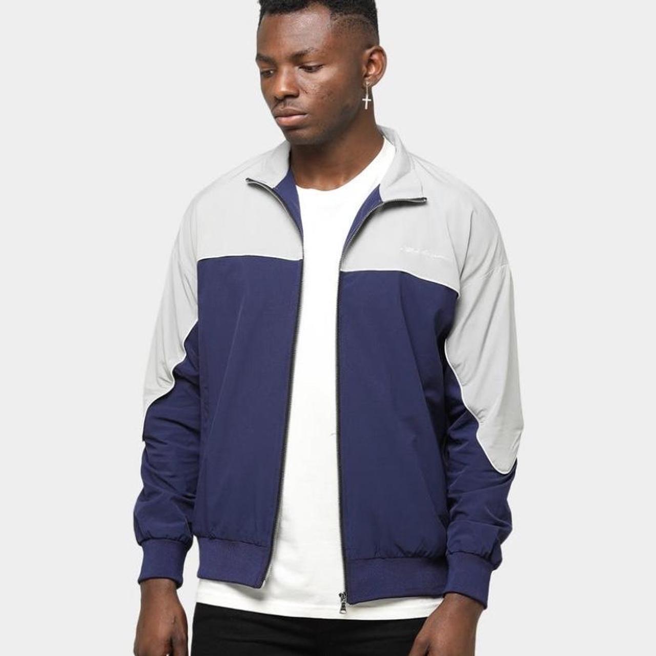 Lifted Anchors Men's Navy and Grey Jacket