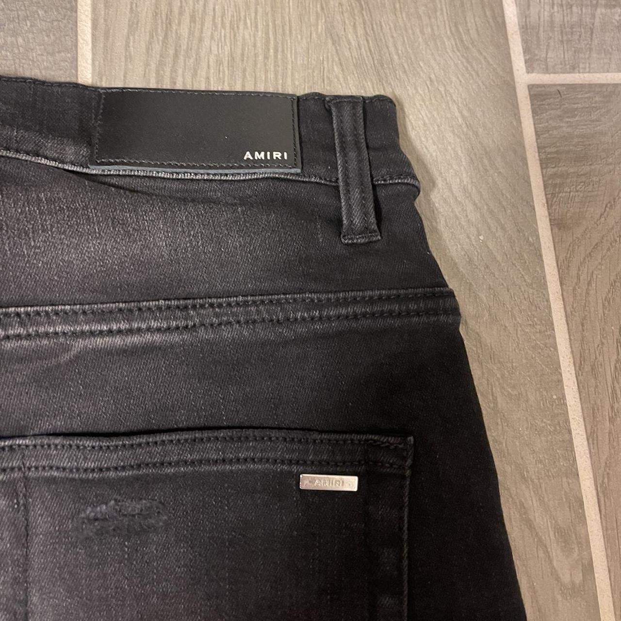 Amiri Watercolor logo-print skinny jeans retail... - Depop