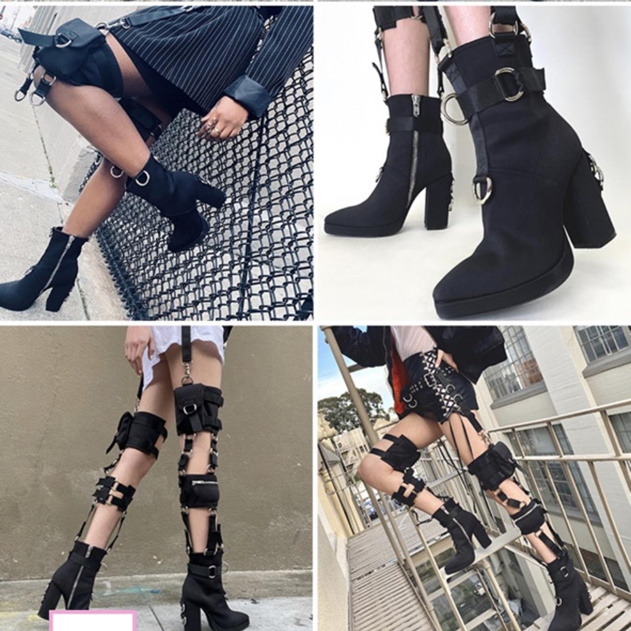 ⛓🖤 Dolls kill poster girl leg harness boots...
