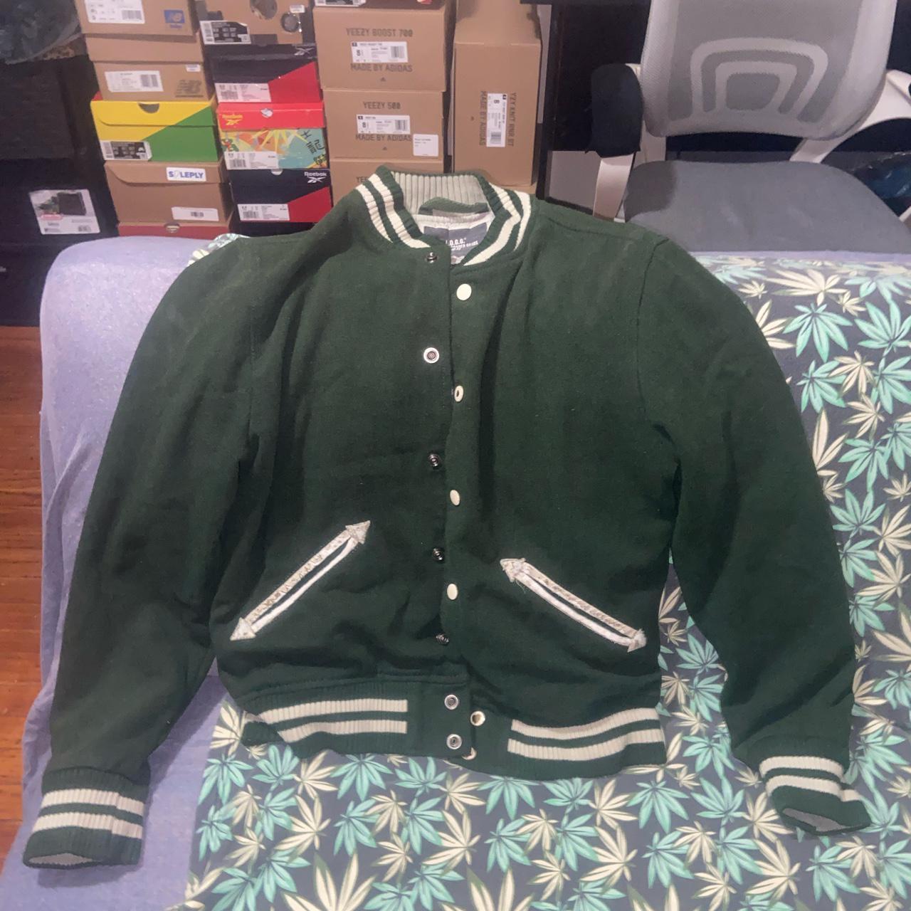 Green Varsity Jacket Perfect condition, NEGOTIABLE - Depop