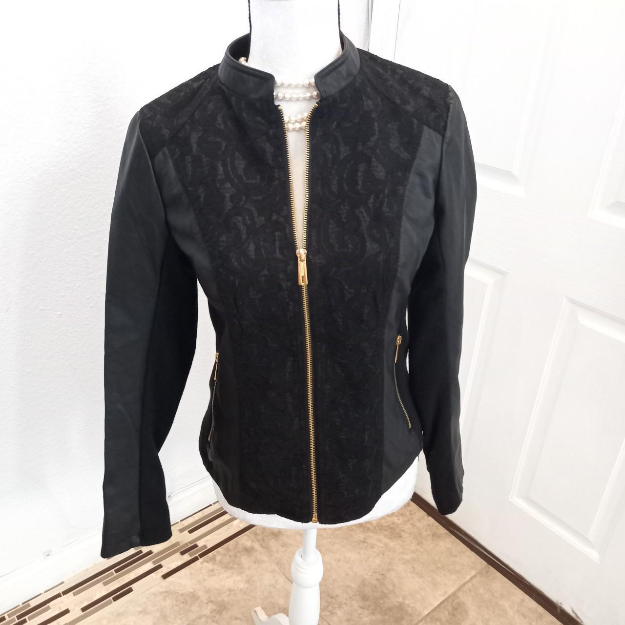 Kenneth Cole reaction black Faux leather jacket size... - Depop