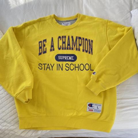 Supreme Champion Stay In School Crewneck... - Depop