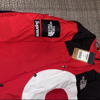 Red Supreme / North Face S Logo Mountain Jacket Size... - Depop