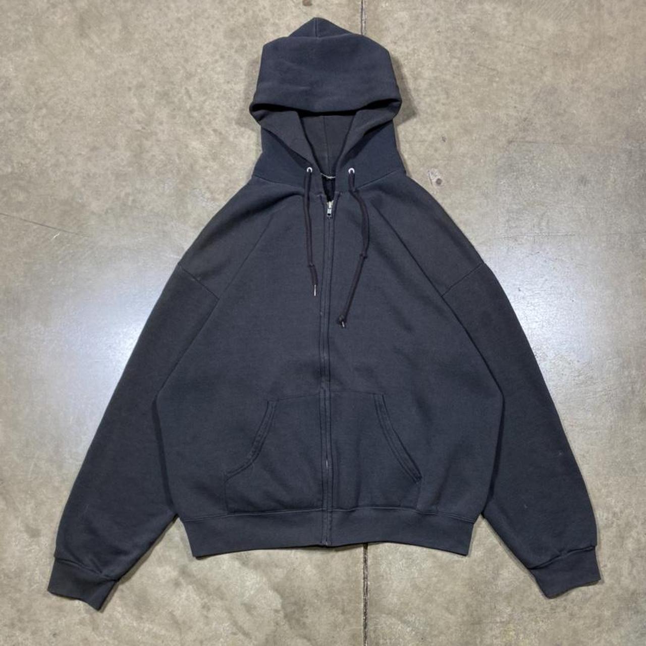 Vintage Zip Up hoodie. Perfectly Faded black color.... - Depop