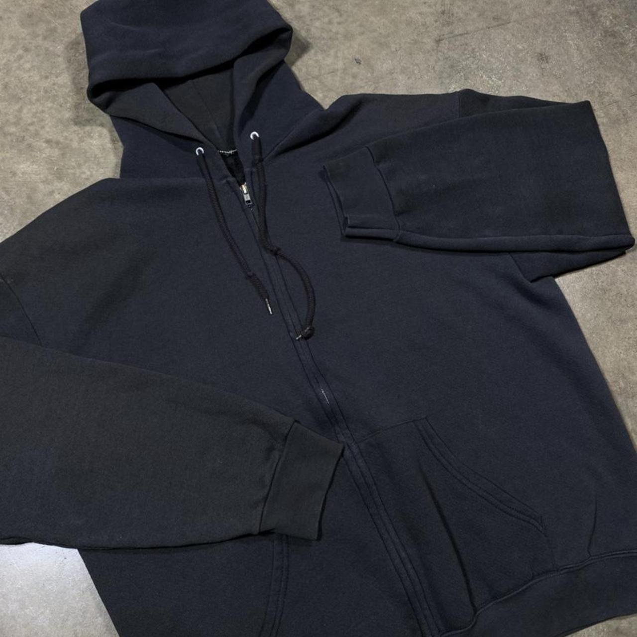 Vintage Zip Up hoodie. Perfectly Faded black color.... - Depop