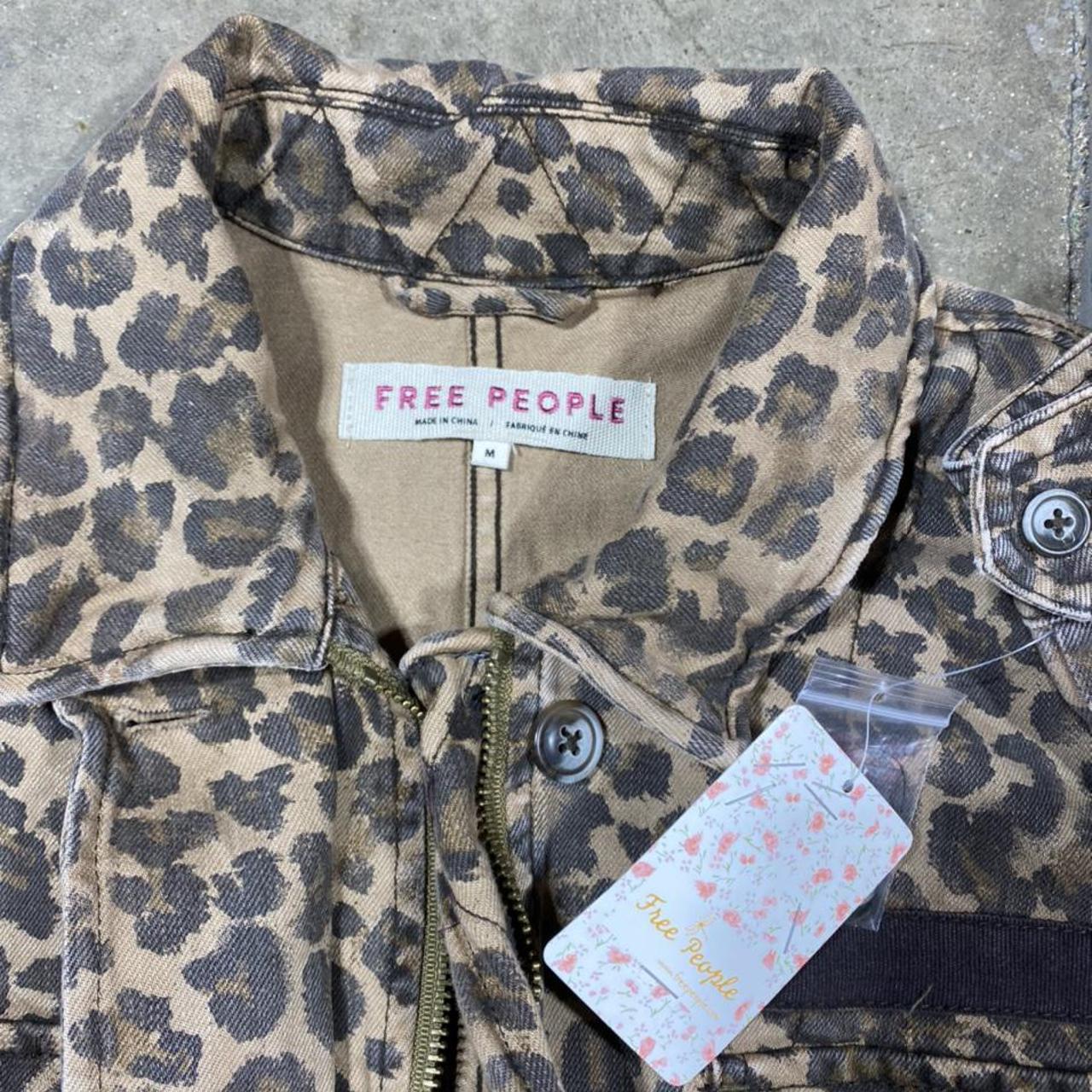 Free people sale cheetah denim jacket