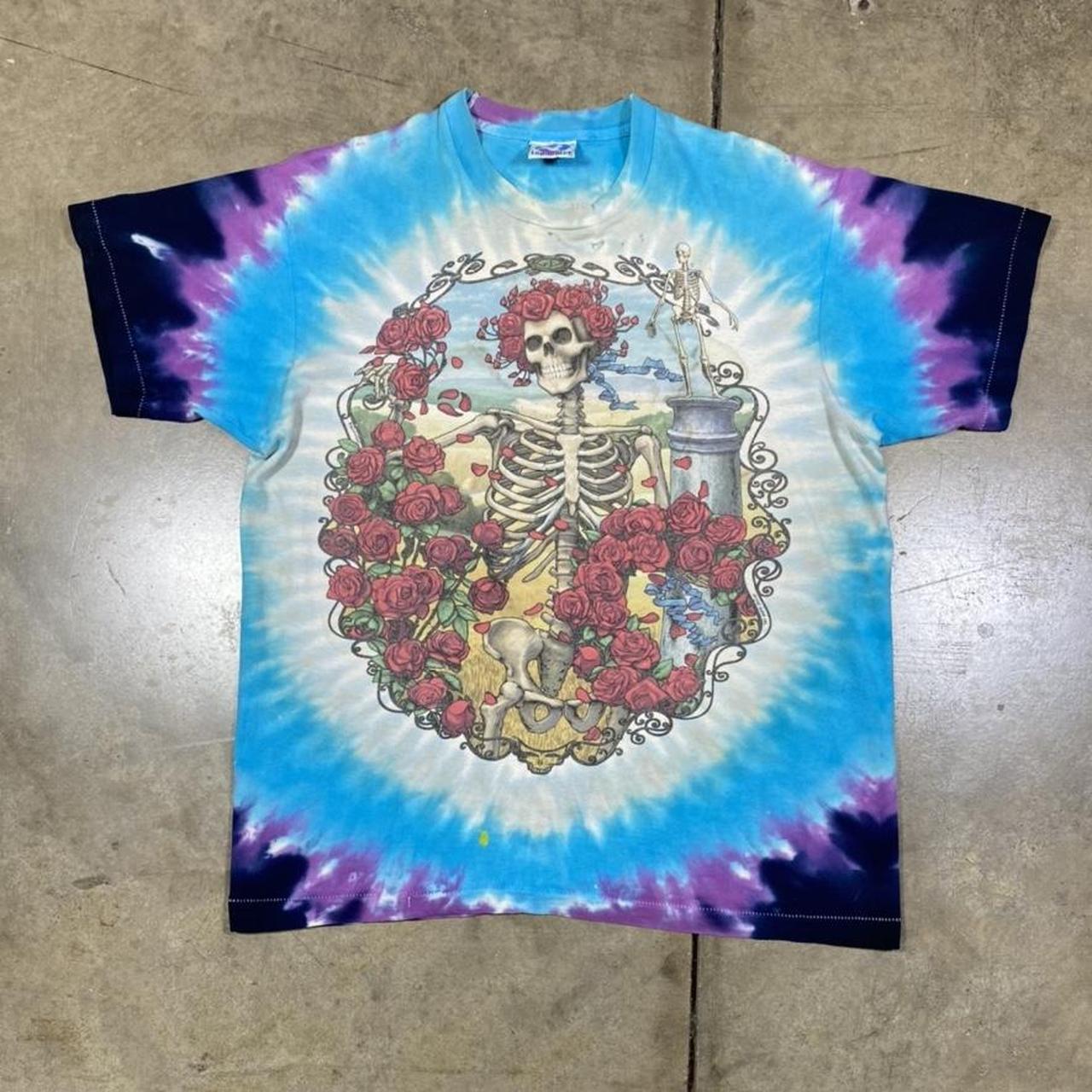 1995 Grateful Dead 30th Anniversary Tour Liquid Blue Tie Dye Shirt