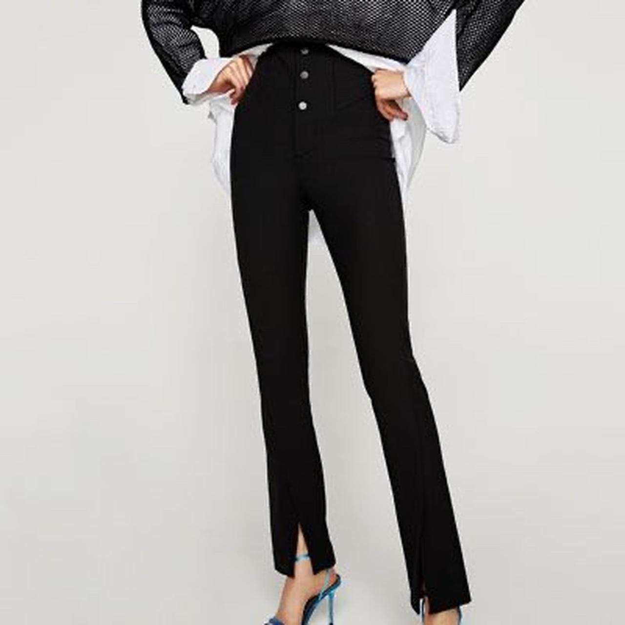 zara black pants with split