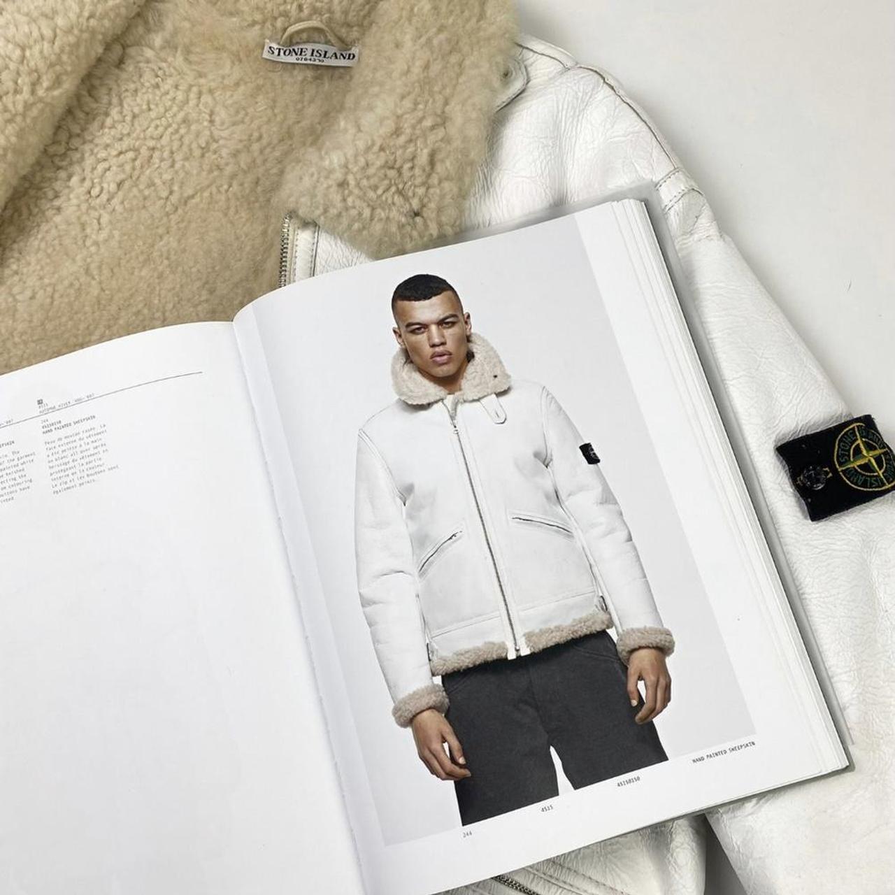 Painted Hooded Shearling Stone Island Hand Painted Sheepskin