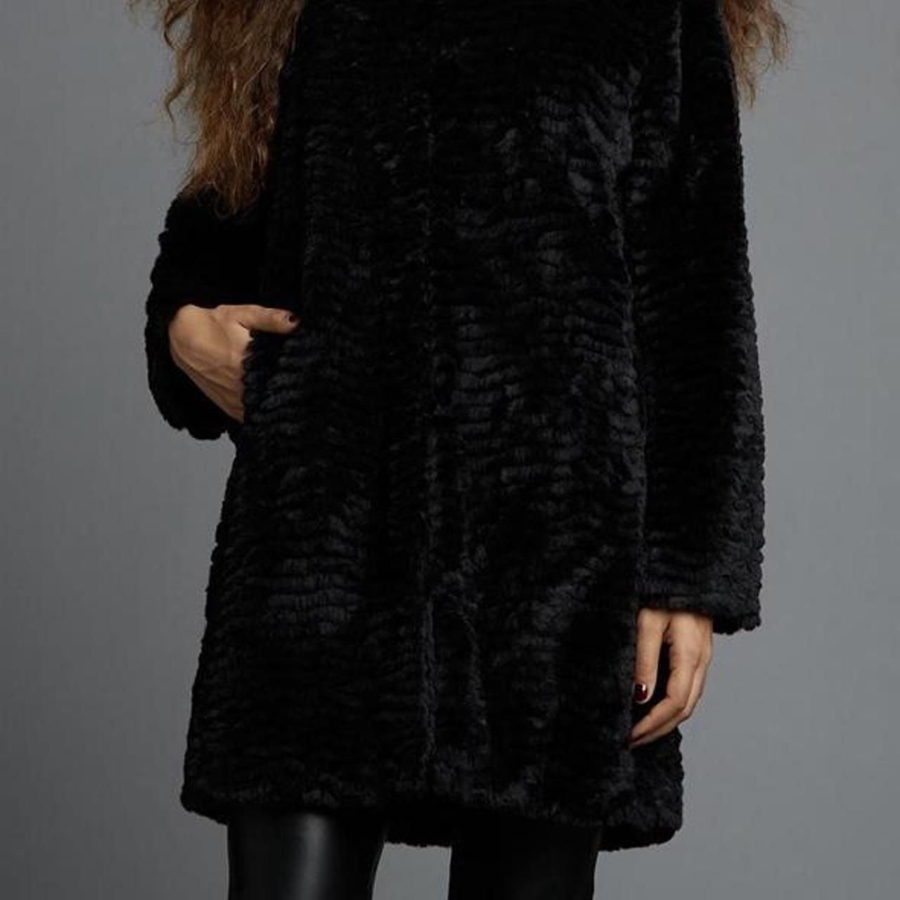 Dorothy perkins black fur coat best sale