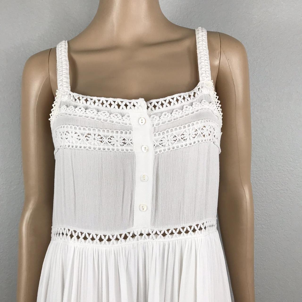 Crochet gypsy midi dress Color white. Relaxed fit.... Depop