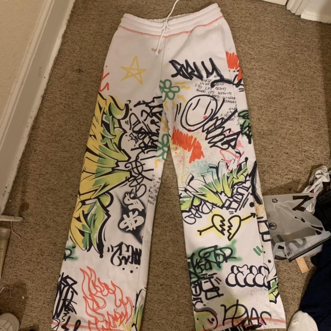 colourful graffiti Jaded London trousers. really... - Depop