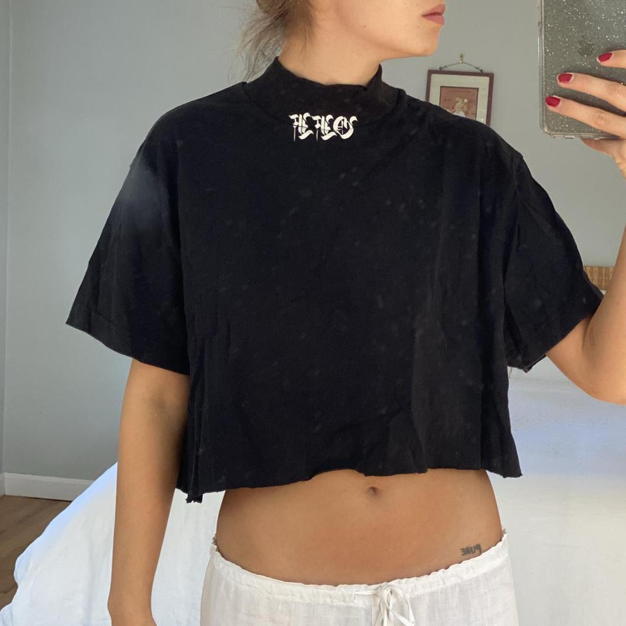 off white mock neck tee