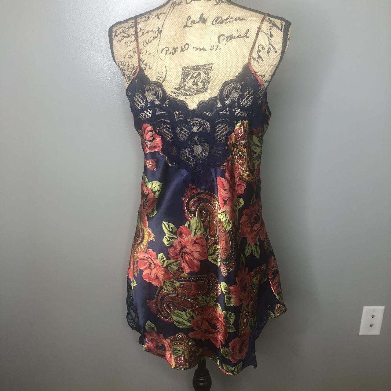 Victoria’s Secret gold label navy blue floral... - Depop