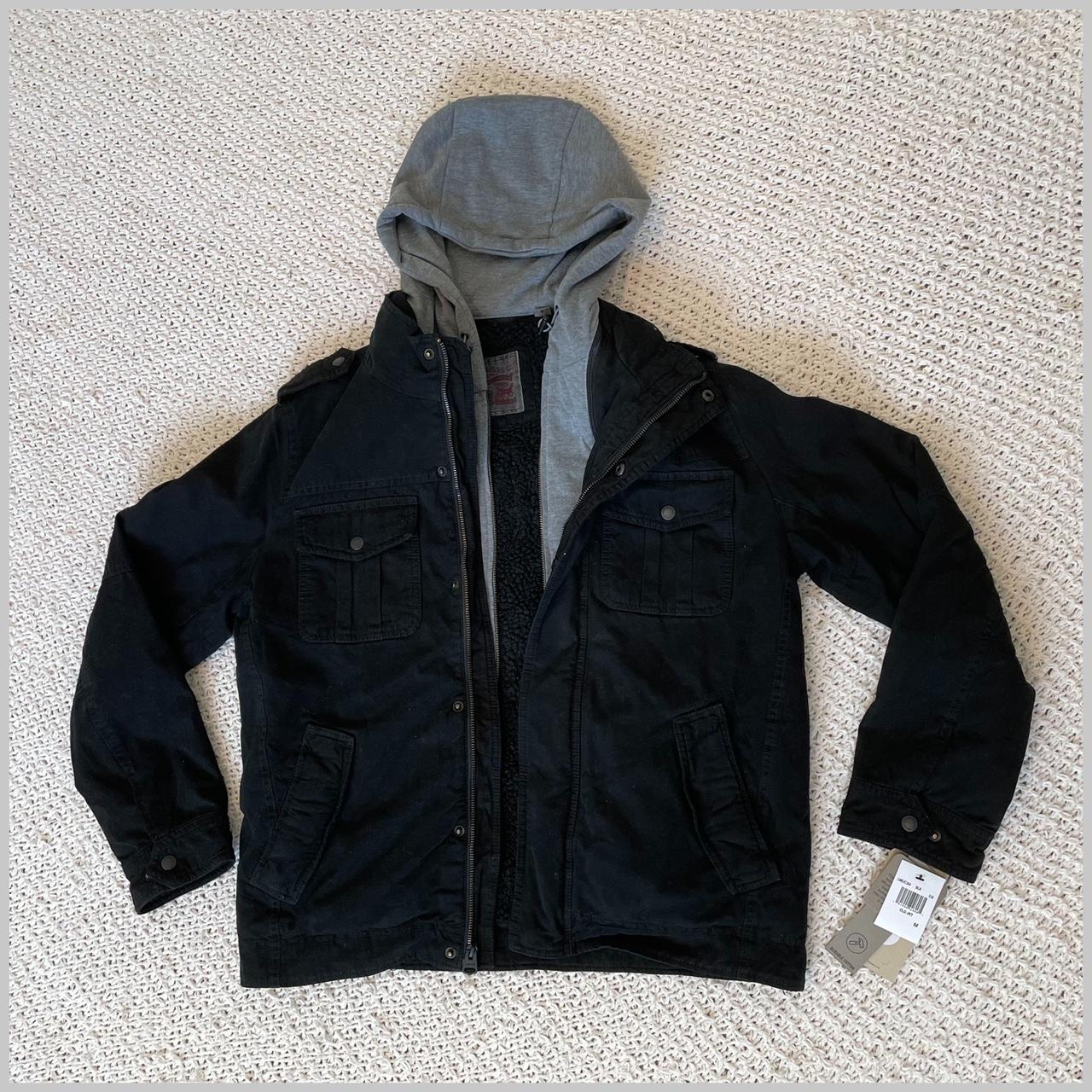 Levi s Hooded Trucker Jacket denim sherpa Depop