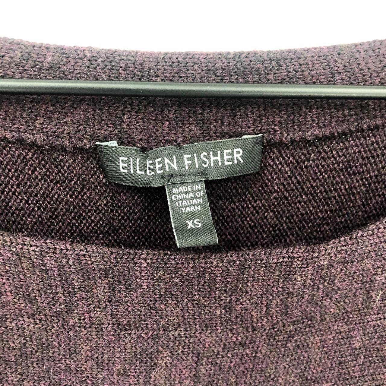 EILEEN FISHER Purple 100% Merino Wool Rolled Cuff... - Depop