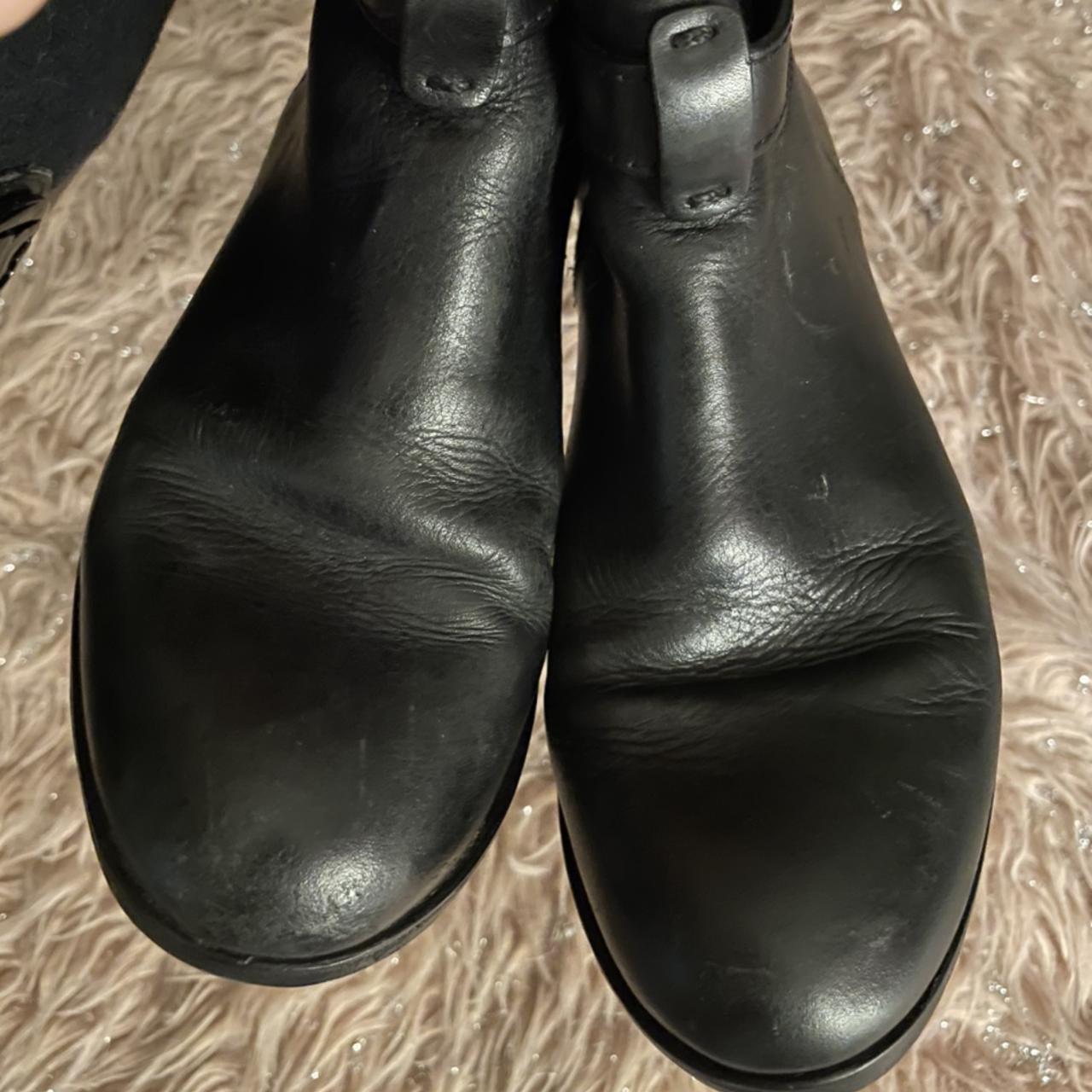 Tory Burch Women's Black and Navy Boots | Depop