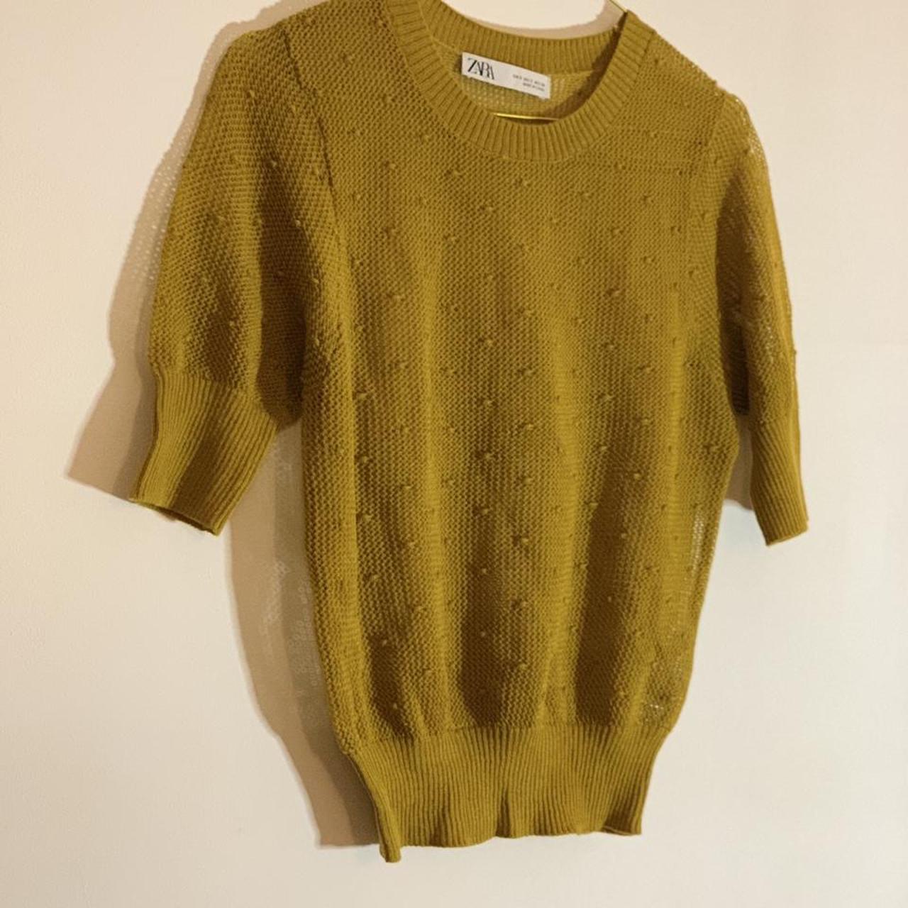 Zara Loose-stitched Jumper in Mustard - size... - Depop