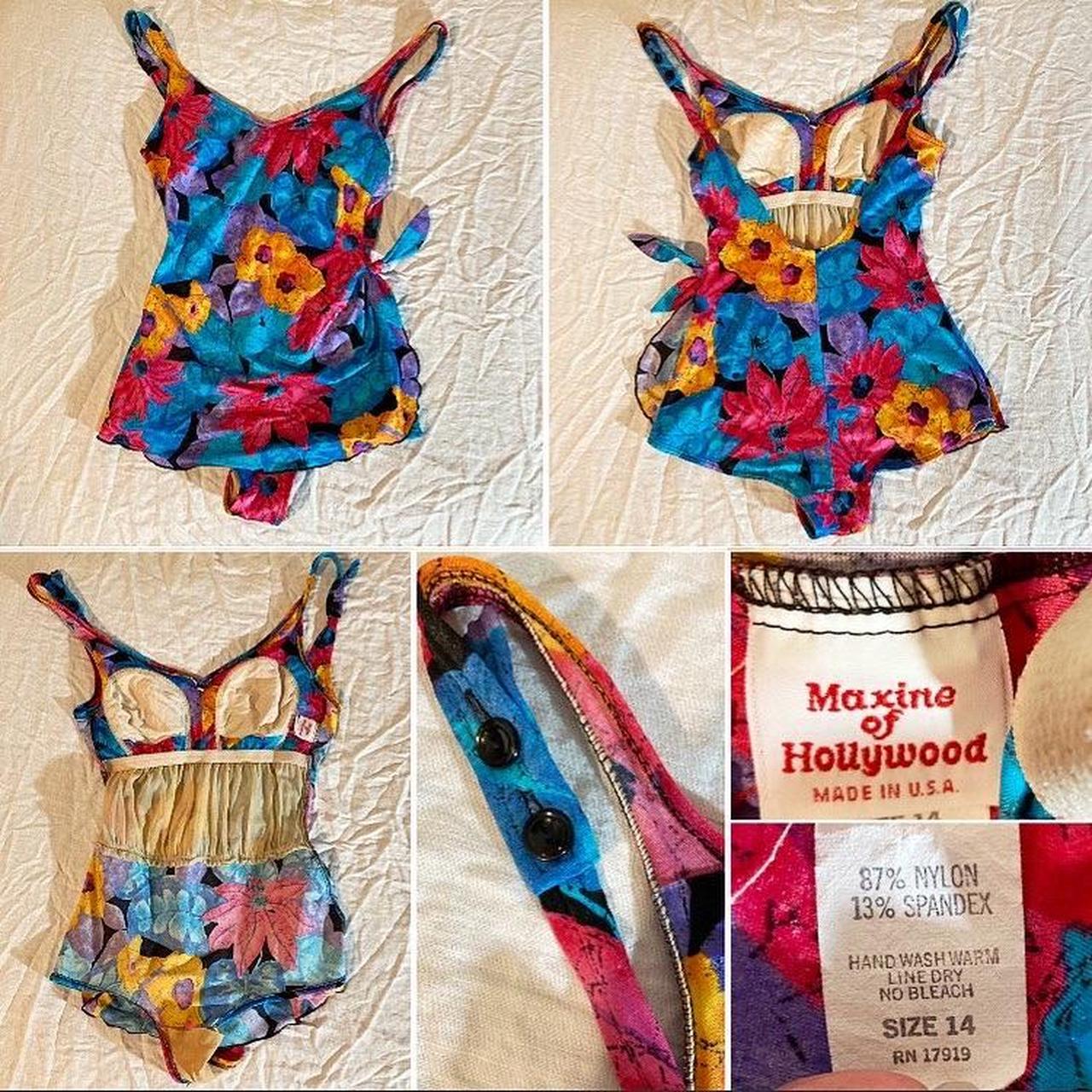 Vintage Maxine of Hollywood floral print swimsuit