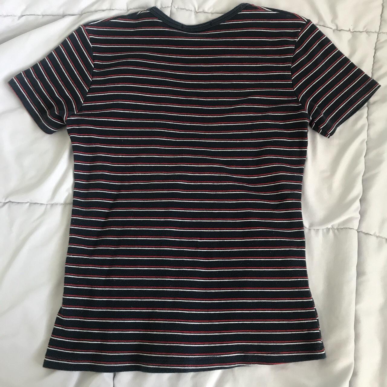 Brandy Melville red white and blue striped... - Depop