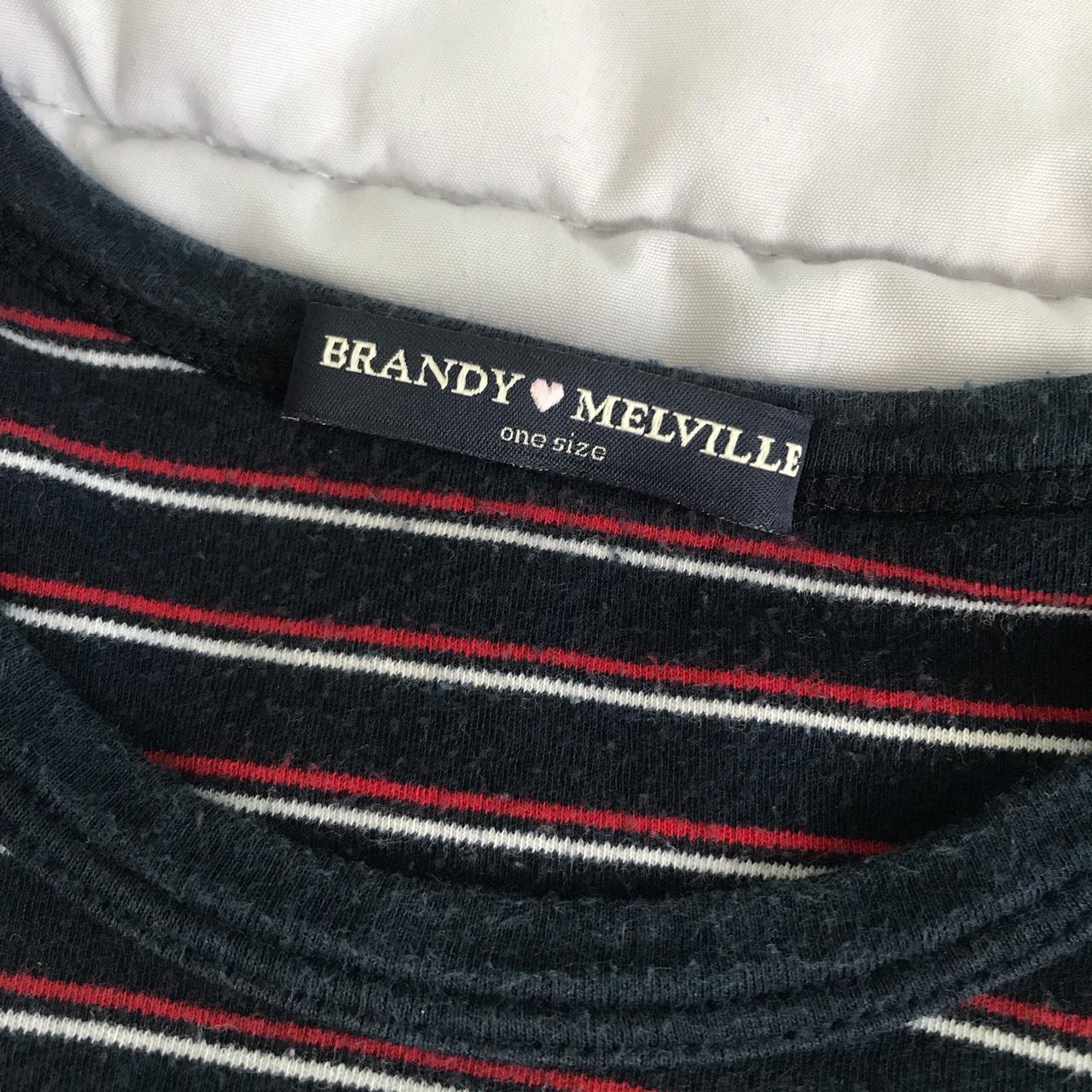 Brandy Melville red white and blue striped... - Depop