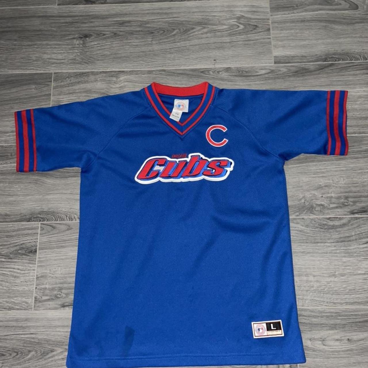 Vintage Y2K MLB Chicago Cubs jersey GRAPHIC JERSEY / - Depop