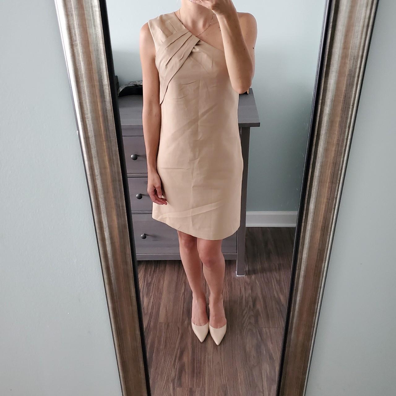 Reiss Tamsin One Shoulder Dress in Mocha Brown Depop