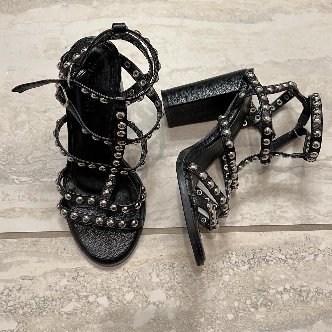 PARISIAN Rock Stud Sandals (Black) - Size 6 - Depop