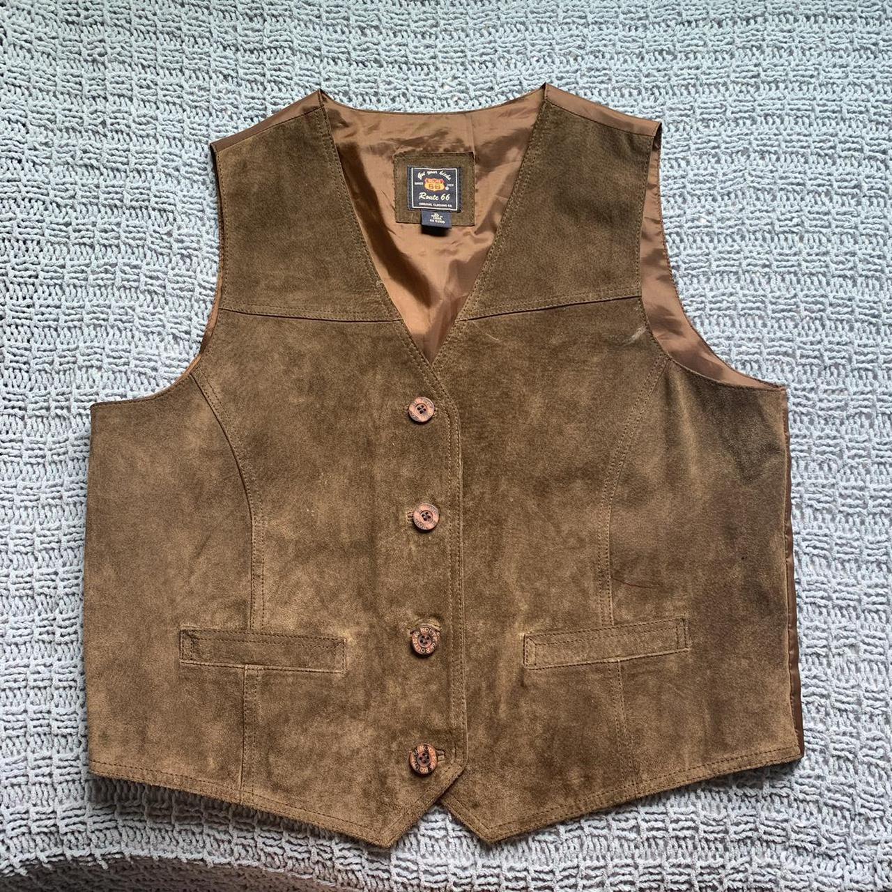 brown motorcycle vest i feel like this would look... - Depop