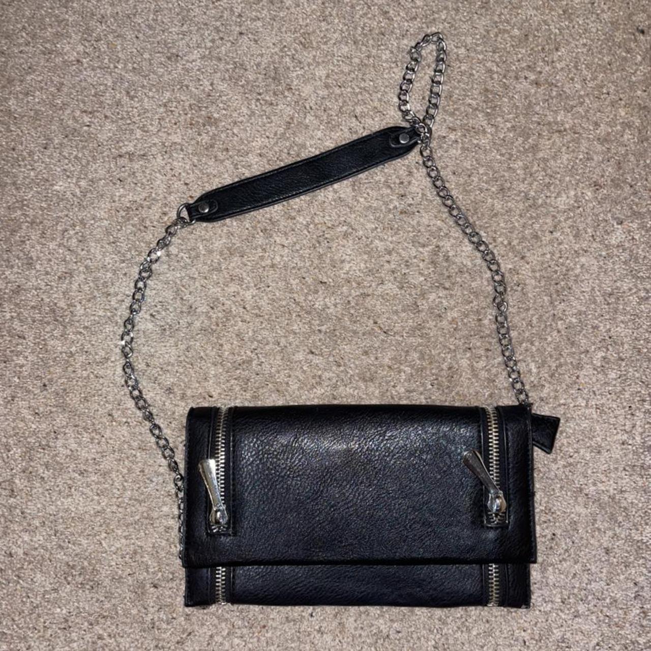 Black crossbody bag 2 compartments (1 zipped) and 1... Depop