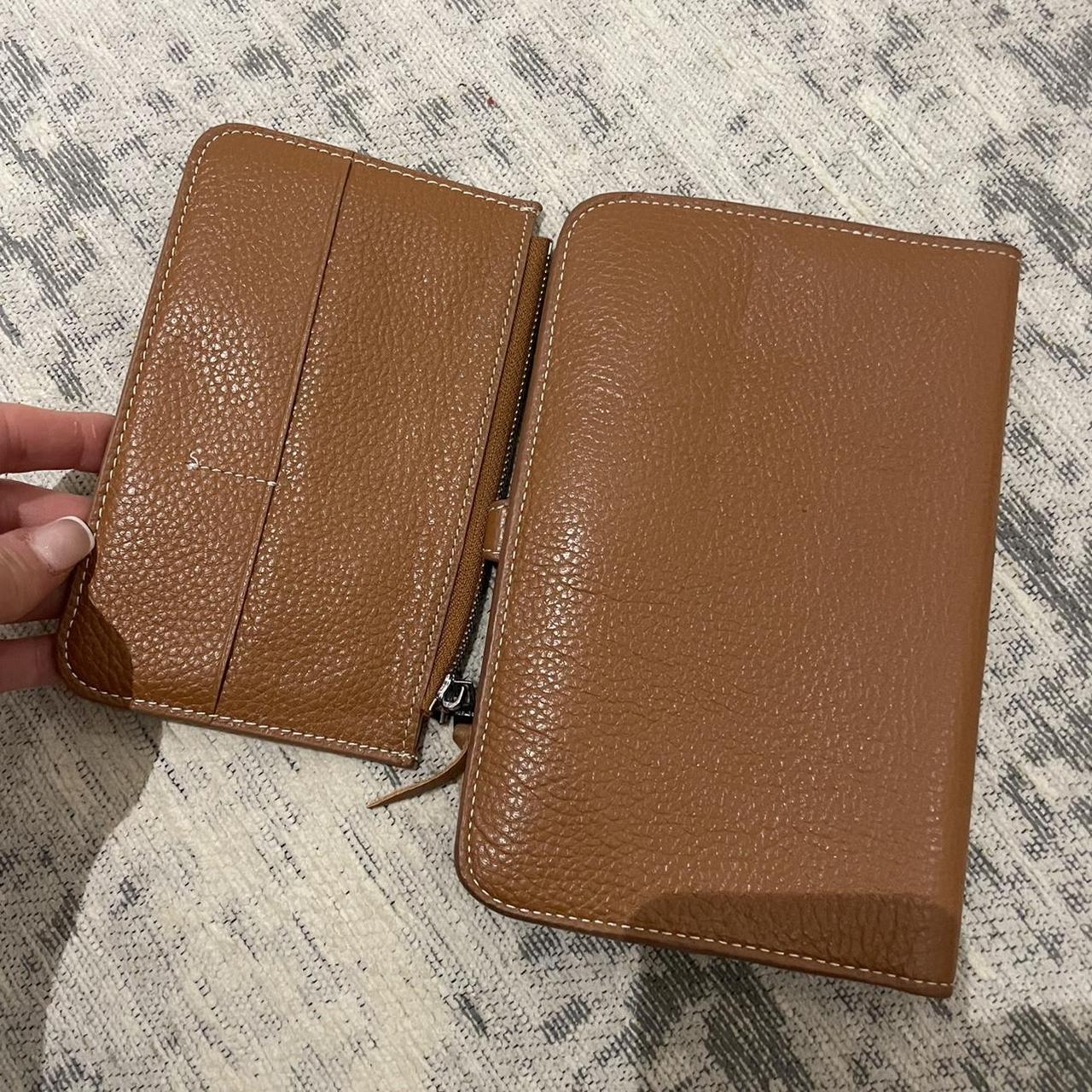 Hermes brown leather purse and card holder - Depop