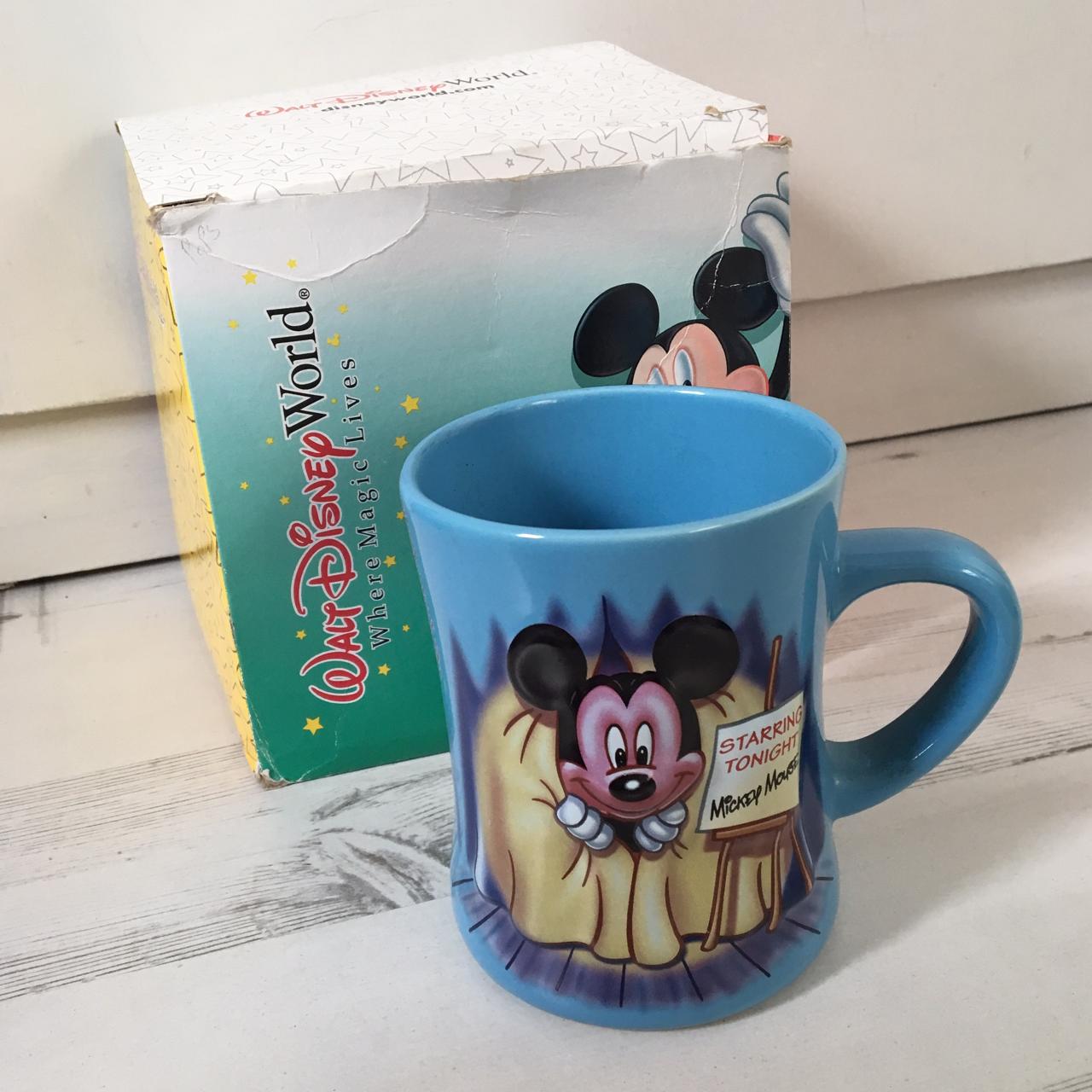 Walt Disney World Mickey Mouse Starring Tonight 3D Coffee Mug Cup Blue