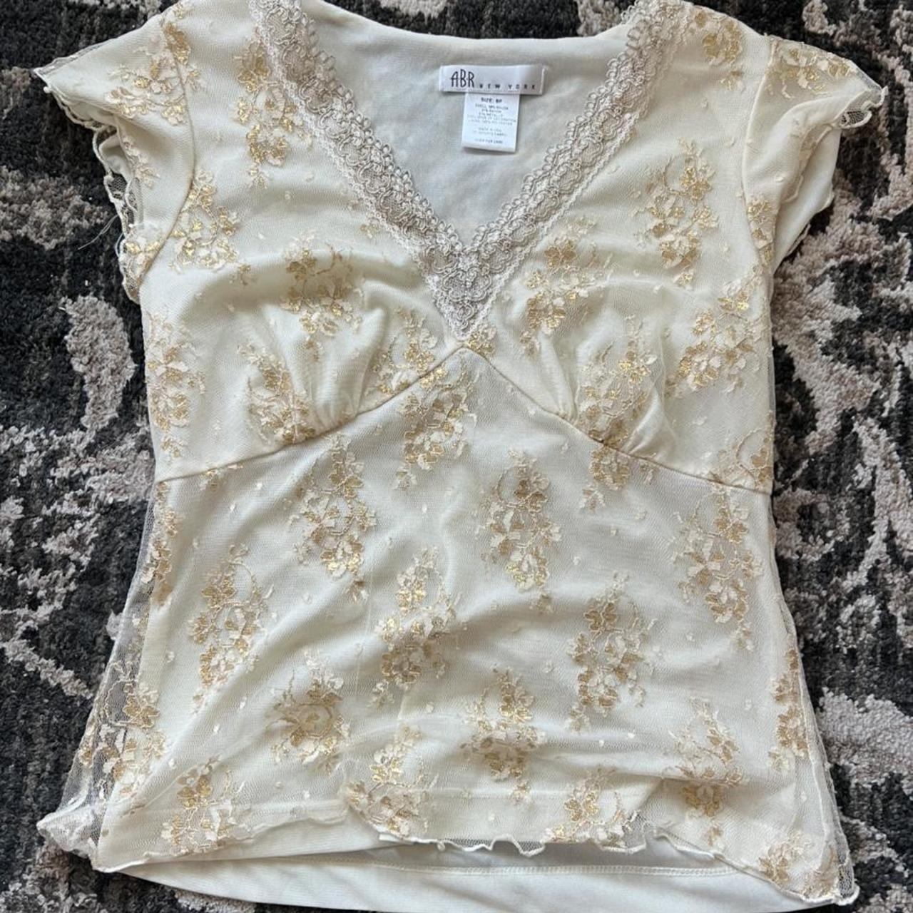 UNIF Women's Yellow and Cream Blouse