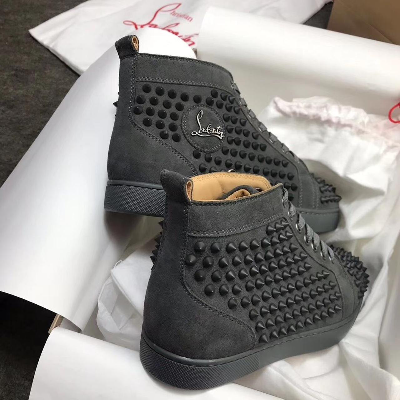 Black Christian Louboutin Mens Sneakers - Lightly - Depop