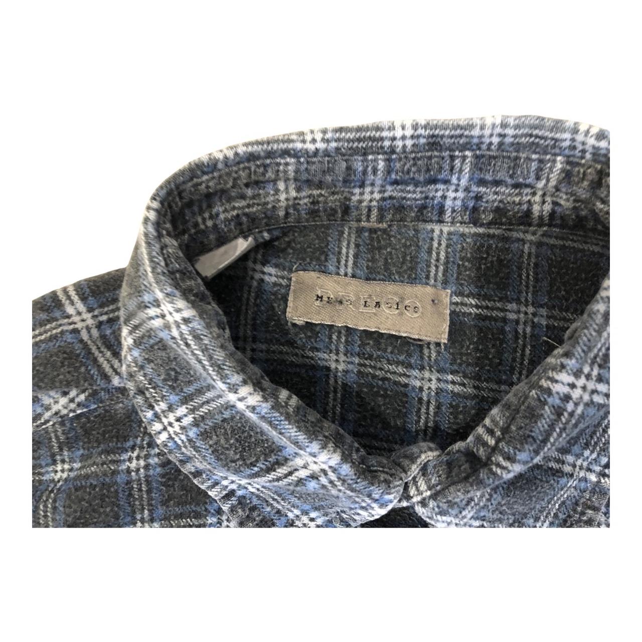 Navy Blue Cheque flannel shirt. Really nice fit for... - Depop