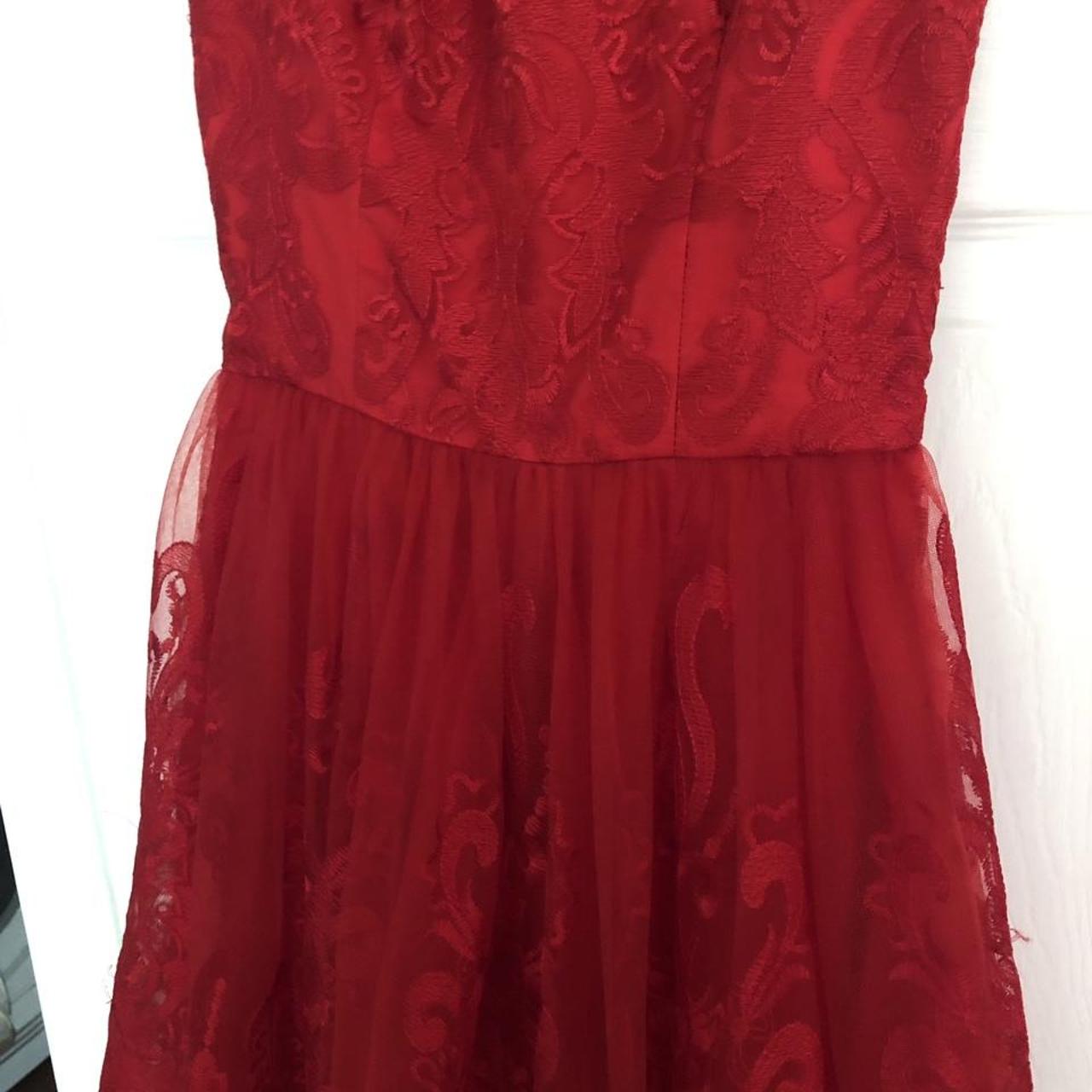 Chi chi London red lace dress. Wedding bridesmaid