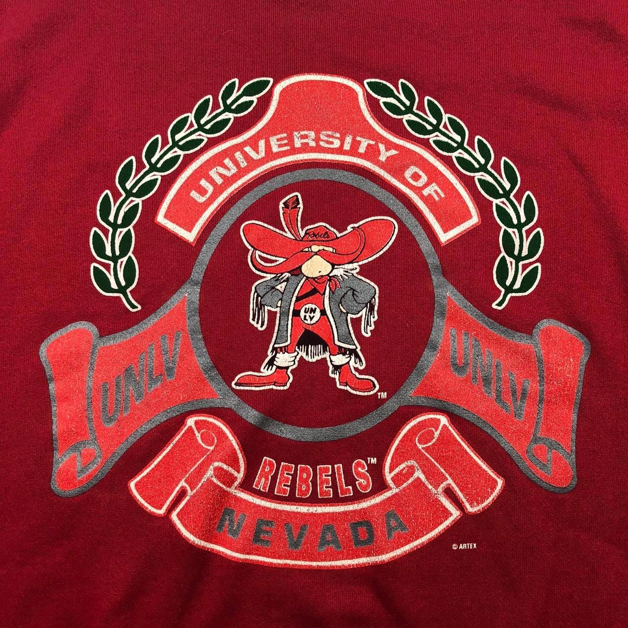 VINTAGE 90’s UNLV Rebels Crewneck Sweatshirt. Red... - Depop