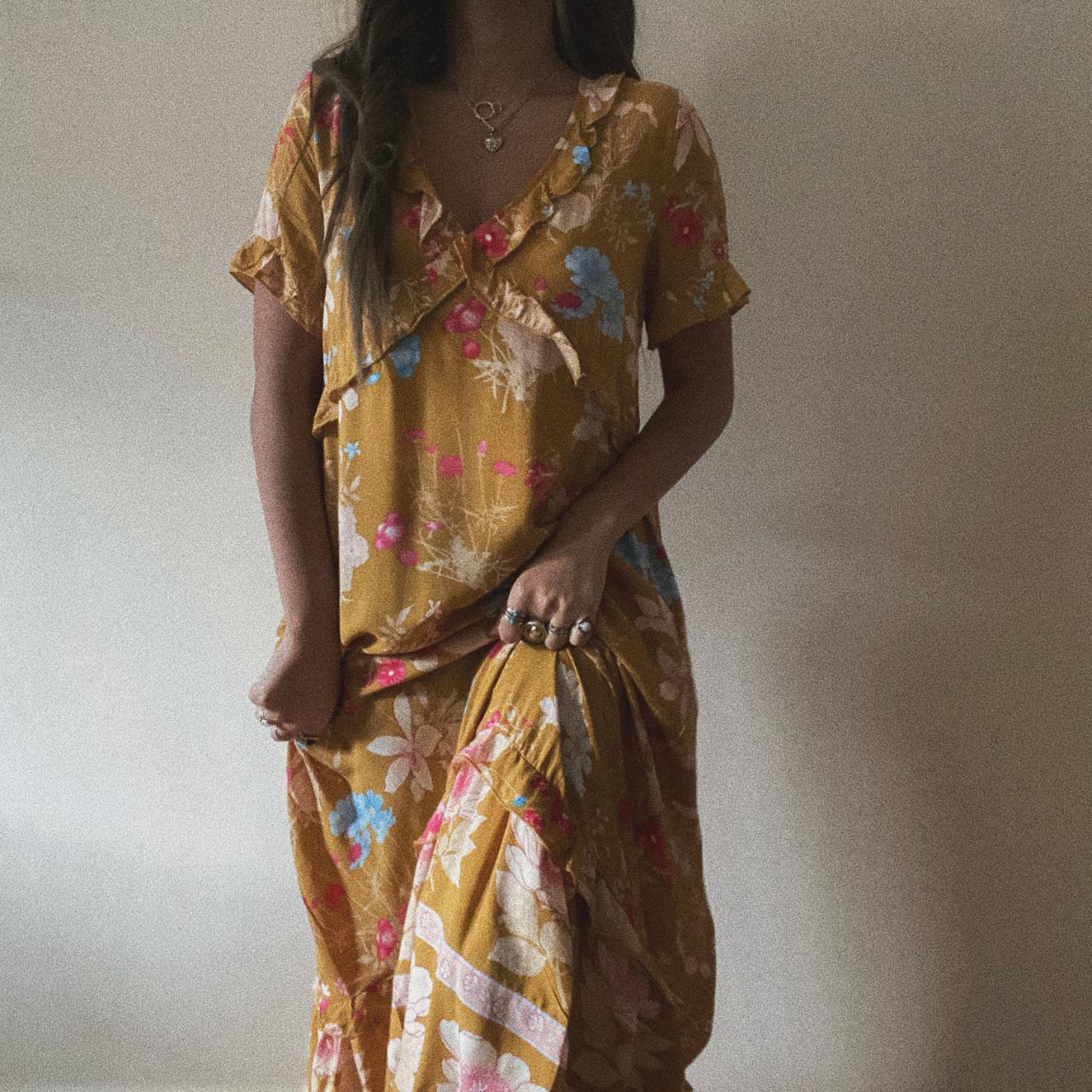 Mustard Yellow Boho Smock Maxi Dress. Gorgeous... | Depop