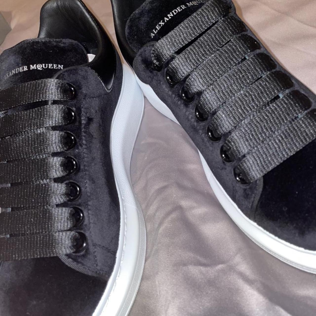 Alexander McQueen Black Velvet Sneakers Brand new,... - Depop