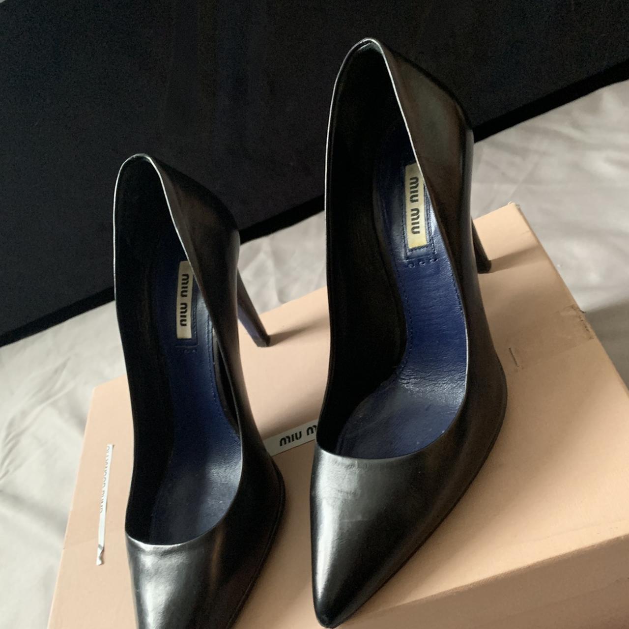 Miu Miu black leather Calzature Donna Good... - Depop