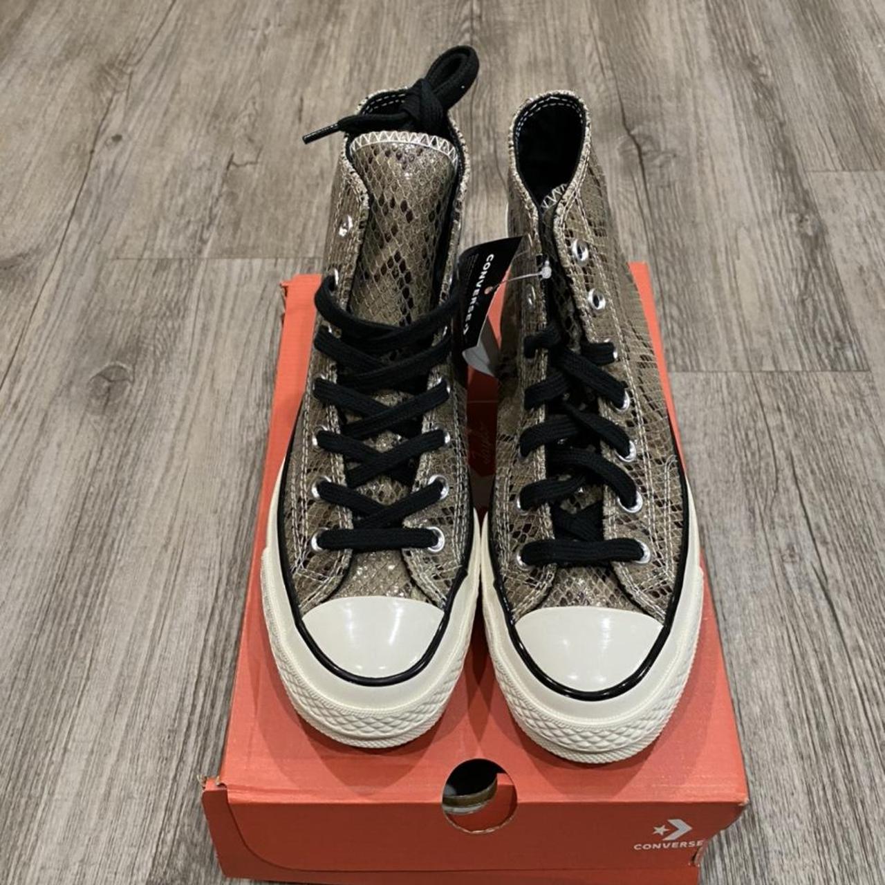 red snakeskin converse