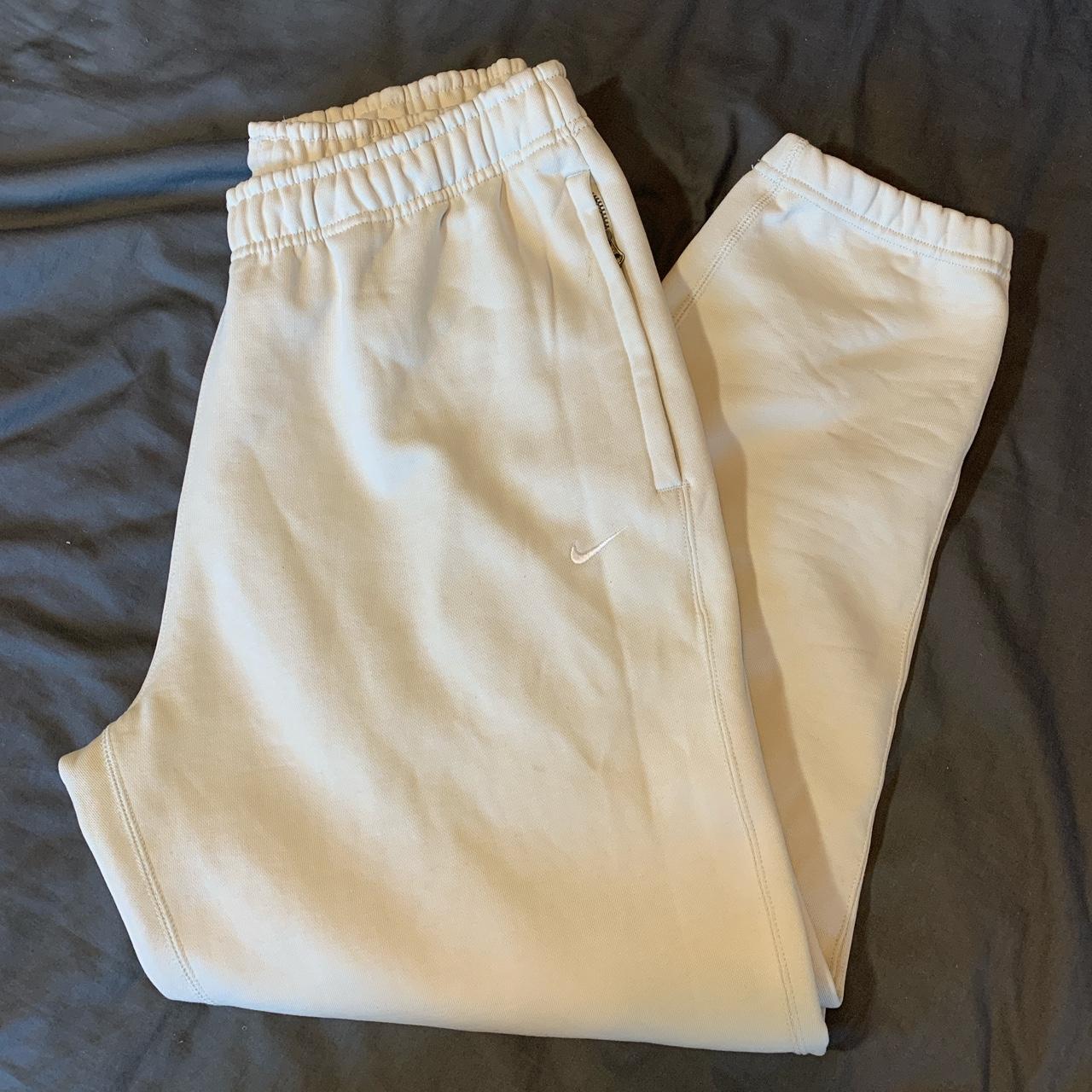 Nike Men's White and Cream Joggerstracksuits Depop