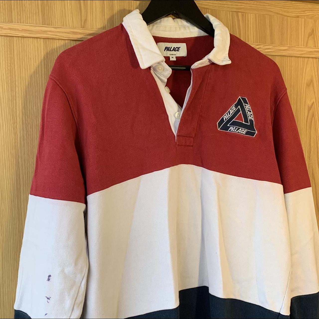 Palace Men's White and Red Polo-shirts | Depop