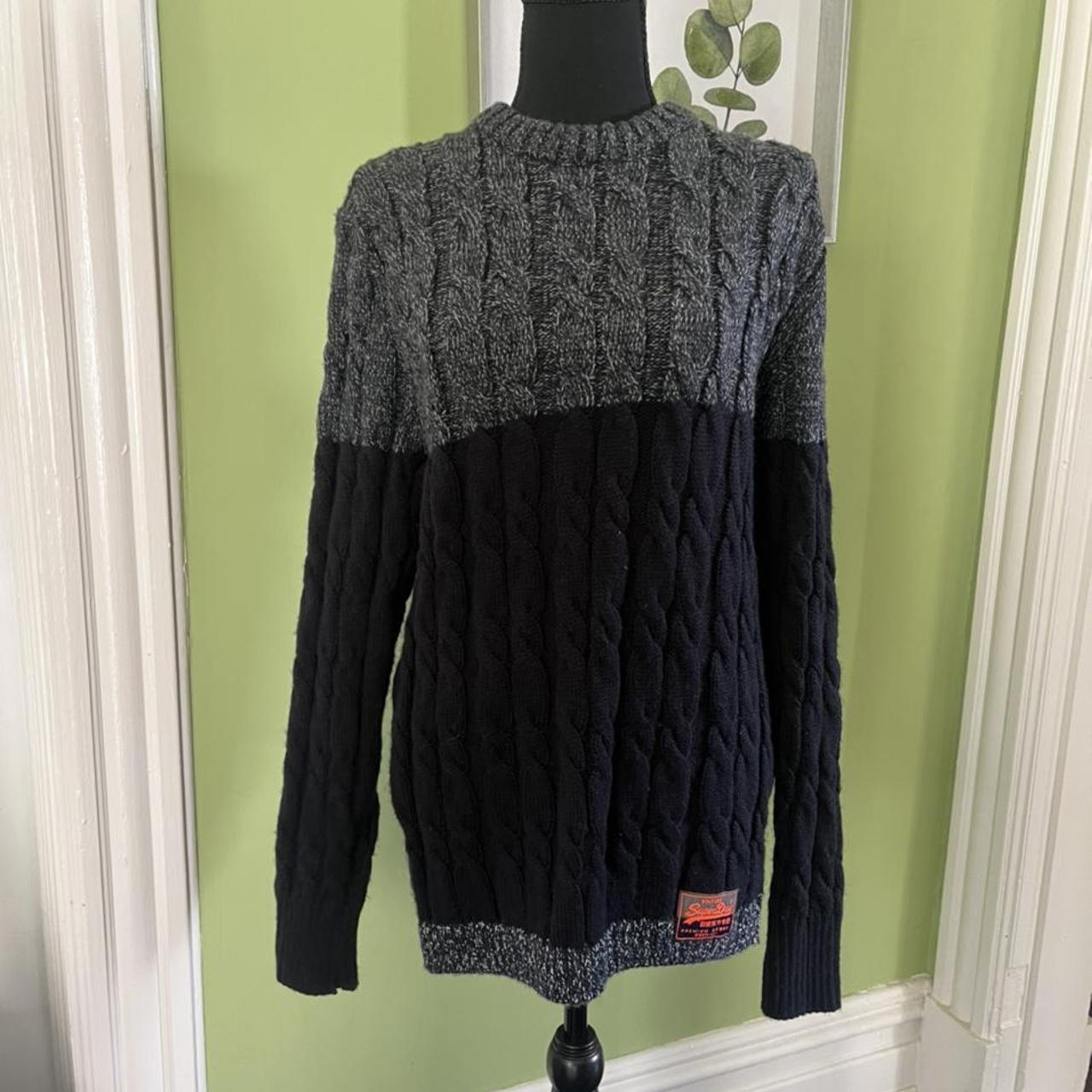 Navy cable knit sweater 🪶🏹🍂 Thick cozy sweater... - Depop