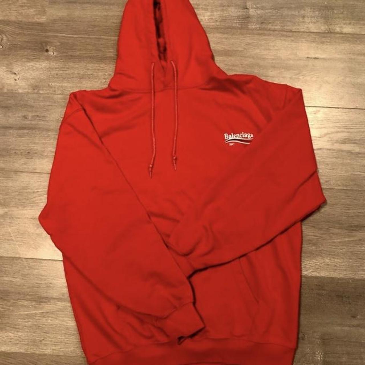 Balenciaga red hoodie store 2017